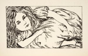 Alice i White Rabbits House, illustration från Alices Adventures Under Ground, pub. 1886 (faksimil) av Charles Lutwidge Dodgson