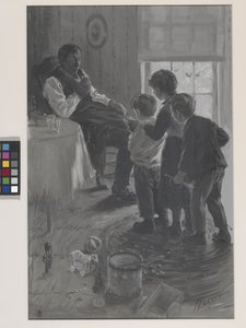 Frontispice för James Whitcomb Rileys "A Defective Santa Clause" av Charles M. Relyea