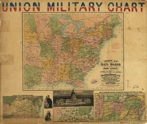 Komplett karta över järnvägar och vattendrag i USA och Kanada. LOC 98688331 av Charles Magnus