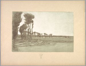 Suite de Paysages: Landskap, Tallrik 5, Remarque, Tre vetestammar