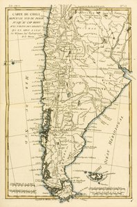 Chile, från södra Peru till Kap Horn, från "Atlas de Toutes les Parties Connues du Globe Terrestre" av Guillaume Raynal (1713-96) utgiven i Genève 1780. av Charles Marie Rigobert Bonne