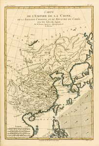 Det kinesiska imperiet, kinesiska tartaren och kungariket Korea, med öarna i Japan, från Atlas de Toutes les Parties Connues du Globe Terrestre av Guillaume Raynal (1713-96) publicerad 1780 (colou)