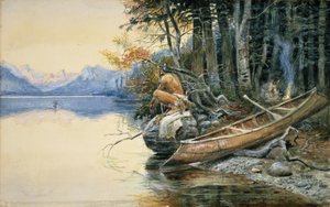 En lägerplats vid sjön, 1908