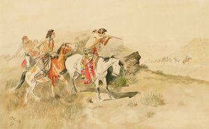 Attack on the Muleteers, c.1895 (penna & wc på papper)