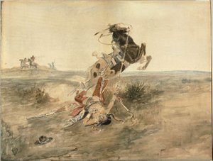 Fallen indisk krigare av Charles Marion Russell