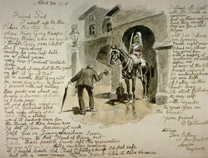 Illustrerat brev, 20 april 1914 (penna & bläck och tvätt på papper) av Charles Marion Russell