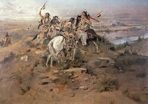 Indianer som upptäcker Lewis och Clark av Charles Marion Russell