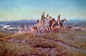 Riders of the Open Range (olja på duk) av Charles Marion Russell