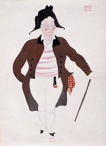 Kostym för Bartolos karaktär från Barberaren i Sevilla av Gioacchino Rossini, skiss av Charles Martin (1884-1934)