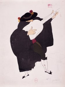 Kostym för gitarristens karaktär från Barberaren i Sevilla av Gioacchino Rossini, sketch av Charles Martin (1884-1934) av Charles Martin