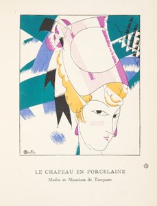 Porslinshatten, från en samling modetallrikar, 1920 (stenciltryck) av Charles Martin