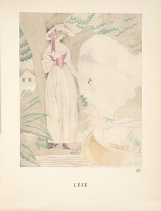 Lété, från en samling modeplattor, 1922 (pochoirtryck) av Charles Martin