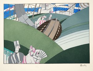Water-Chute, från Sports and Entertainment, pub. 1914 (stenciltryck)