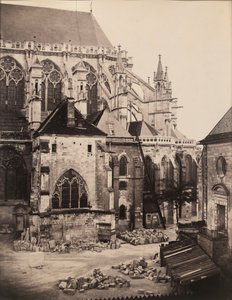Östra delen av katedralen i Troyes under restaurering, Frankrike av Charles Marville