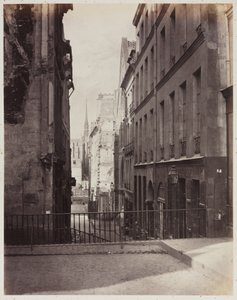 Rue Jean-de-Beauvais. Vy från Rue des Écoles mot Boulevard Saint-Germain, under arbete av Charles Marville