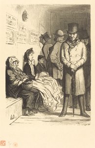 En omnibus väntar kontor av Charles Maurand after Honoré Daumier