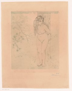 Eva lutad mot ett träd av Charles Maurin (signed by artist)