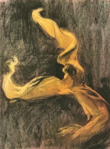 Loie Fuller gul klänning, ca. 1895.