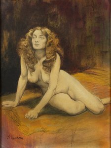 Liggande kvinna naken, c. 1895.