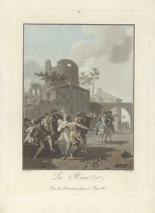 Argumentet La Rixe (titel på objekt) av Charles Melchior Descourtis