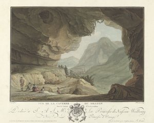 Utsikt över ett landskap från Drakens grotta Vue de la Caverne du Dragon i Canton d