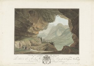 Utsikt över ett landskap från Drakens grotta Vue de la Caverne du Dragon i Canton d