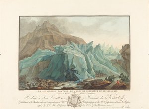 Lutchinen som kommer från Nedre Grindelwaldglaciären, 1785. av Charles Melchior Descourtis