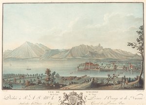 Utsikt över Schadau. av Charles Melchior Descourtis