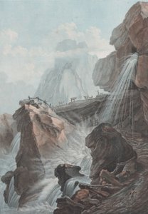Utsikt över vattenfallet i floden Gelten, 1785.