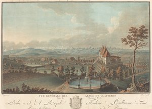 Översikt över Alperna och glaciärerna av Charles Melchior Descourtis