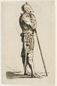 En soldat som står i profil av Charles Meryon