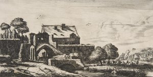 En vattenkvarn nära Saint-Denis, 1850. av Charles Meryon