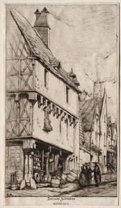 Ett gammalt hus i Bourges, ibland kallat Musicians House, 1860. av Charles Meryon