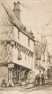 Ett gammalt hus, eller musikerns hus, Bourges, 1860. av Charles Meryon