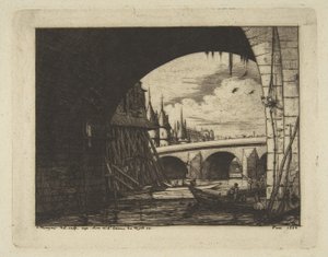 Bågen vid Pont Nôtre-Dame, Paris, ur ”Etchings of Paris”