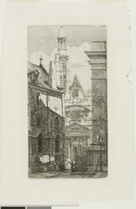 Kyrkan St Etienne du Mont, Paris av Charles Meryon