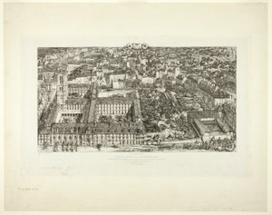College Henry IV (eller Lycée Napoléon), Paris av Charles Meryon