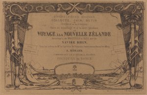 Omslag till uppsättningen etsningar med titeln "A Voyage to New Zealand" av Charles Meryon