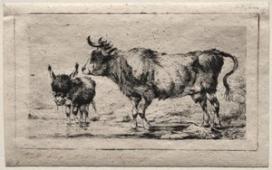Ko och åsna, 1849. av Charles Meryon
