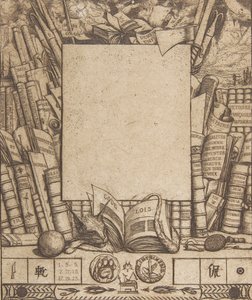 Design för en ram för porträttet av Armand Guéraud, 1862. av Charles Meryon