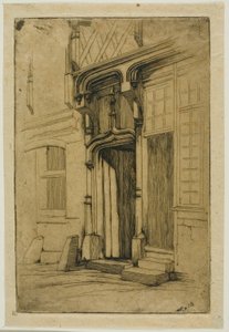 Dörröppning till ett antikt kloster, i rue Mirabeau, Bourges av Charles Meryon