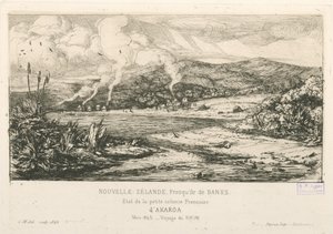 Tillståndet för den lilla franska kolonin Akaroa, illustration från 