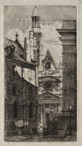 Etsningar av Paris: Church of St. Stephen of the Mount av Charles Meryon