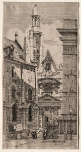 Etsningar av Paris: Church of St. Stephen of the Mount av Charles Meryon