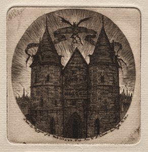 Etsningar av Paris: Gamla porten till Justitiepalatset, 1854. av Charles Meryon