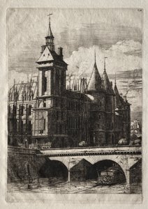 Etsningar av Paris: Klocktornet, 1852. av Charles Meryon