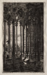 Etsningar av Paris: Galleriet Notre Dame av Charles Meryon