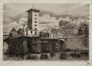 Etsningar av Paris: Notre Dame-pumpen, 1852. av Charles Meryon
