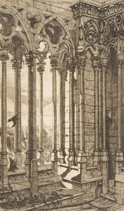 Galleri, Nôtre-Dame-katedralen, Paris, 1853. av Charles Meryon