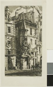 Hus med ett torn, rue de la Tixéranderie, Paris av Charles Meryon
